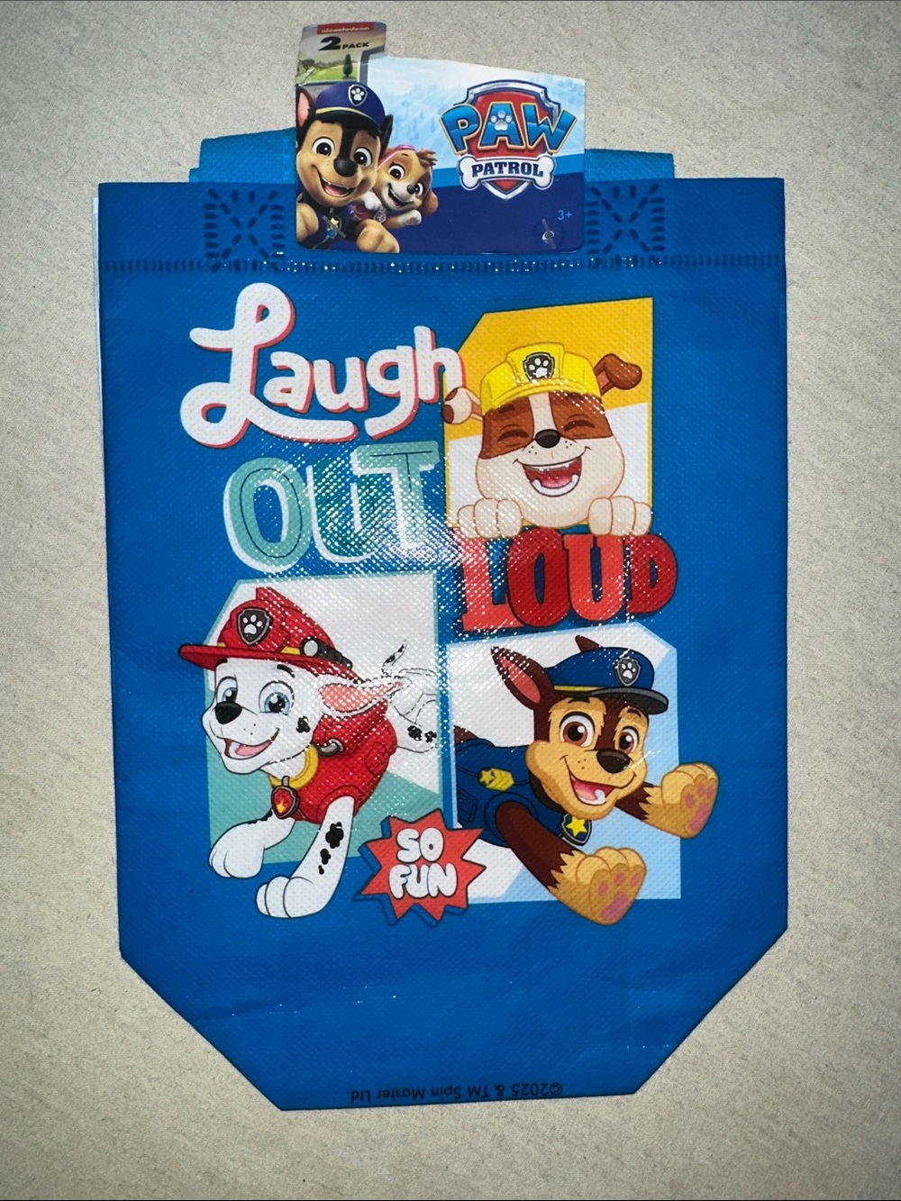 Vintage Collectible Paw Patrol Blue 'Laugh Out Loud' Bag.